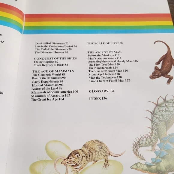 Vintage 80s 1982 Rainbow Prehistoric Life Encyclopedia Dinosaur Mammoth - Picture 6 of 11